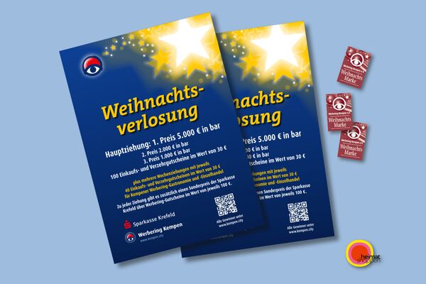 Sammelkarten und Marken der Weihnachtsverlosung
