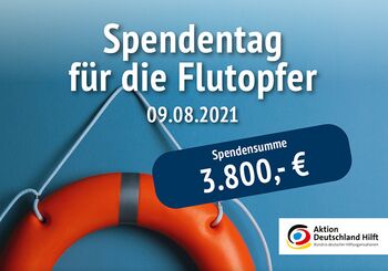 Aktionsplakat „Spendentag für die Flutopfer“